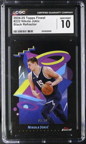 2024-25 Topps Finest Black Refractor Nikola Jokic #10 CGC 10 GEM Mint