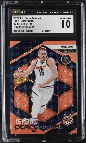 2024-25 Panini Mosaic EP Red Fluorescent Nikola Jokic #/75 CGC 10 GEM Mint