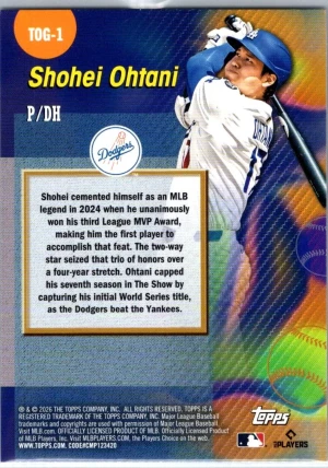 2026 Topps #TOG-1 Shohei Ohtani Titans of the Game back