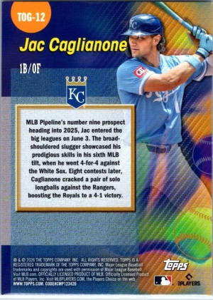2026 Topps #TOG-12 Jac Caglianone Titans of the Game back