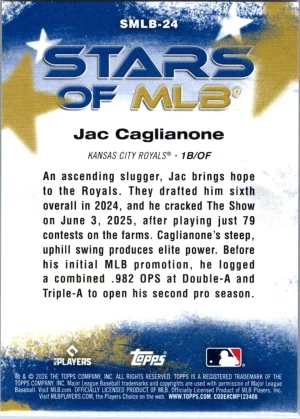 2026 Topps #SMLB-24 Jac Caglianone Stars of MLB back