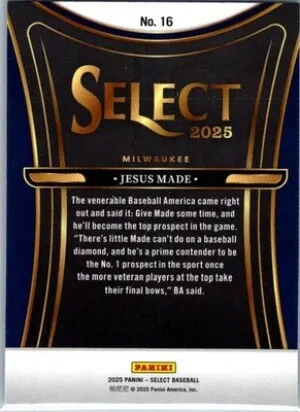 2025 Panini Select #16 Jesus Made Phenomenon back