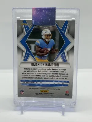 Omarion Hampton 2025 Panini Phoenix Rookie Auto /35 back