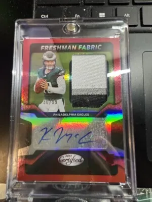 2025 Panini Certified Rookie Freshman Fabric Kyle McCord Auto 30/99 RPA front