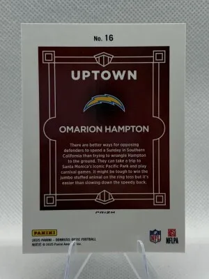 2025 Donruss Optic Omarion Hampton RC Uptown back