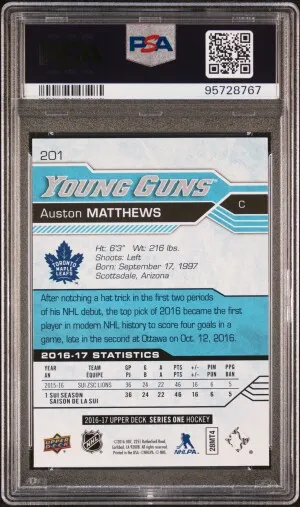 2016 Upper Deck Auston Matthews back