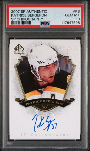 Patrice Bergeron| 07-08 UD SP Authentic| Chirography| #16/75 front
