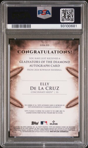 2024 Bowman Gladiators Of The Diamond Autographs Elly De La Cruz Psa 10 back