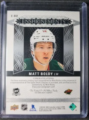 Matt Boldy The Cup Enshrinements Auto /99 Rookie back