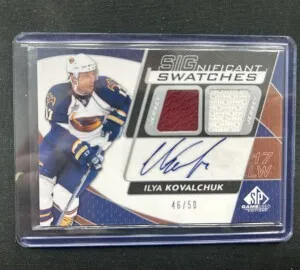 2008-09 SP Hockey Card Game Used Ilya Kovalchuk Significant Swatches SS-IK /50 front