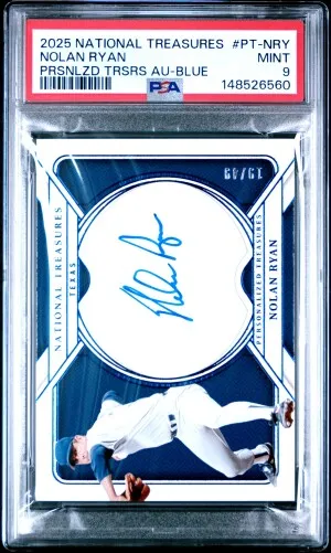 2025 Panini National Treasures Personalized Treasures Nolan Ryan Prsnlzd Trsrs Au-Blue front