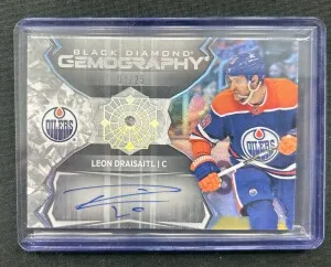 Leon Draisaitl (( #/25 Gemography AUTO )) 2024-25 Black Diamond 1/25 front