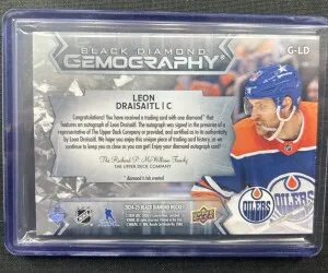Leon Draisaitl (( #/25 Gemography AUTO )) 2024-25 Black Diamond 1/25 back