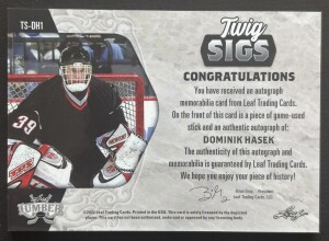 2022 Leaf Lumber Twig Sigs 13/40 #TSDH1 Dominik Hasek back