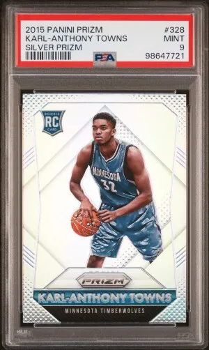 2015 Panini Prizm Karl-Anthony Towns Silver Prizm front