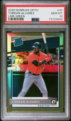 2020 Panini Donruss Optic Yordan Alvarez Lime Green front