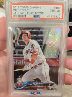 2018 Topps Chrome Mike Trout Batting-X-Fractor front