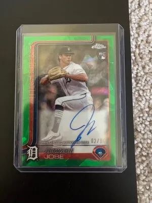 2025 Topps Chrome Sapphire Jackson Jobe Green Auto /99 front