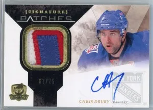 Chris Drury 2010-11 The Cup Signature Patches 67/75 #SP-CD front