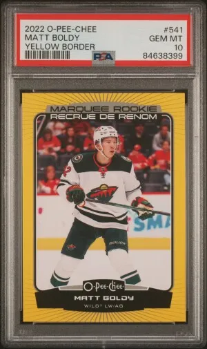 Matt Boldy Yellow Border Rookie (POP 4) front