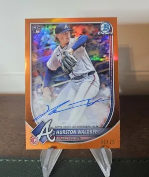 2025 Bowman Chrome Hurston Waldrep RC Auto Orange Refractor front