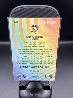 Sidney Crosby Orange-Yellow Color Flow 96/299 back