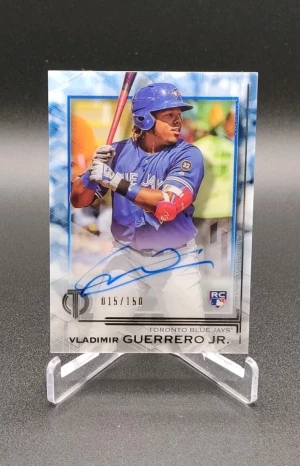 2019 Topps Tribute #TA-VGJ Vladimir Guerrero Jr Blue Auto /150 RC front