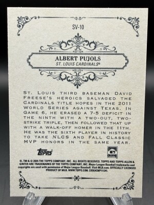 Albert Pujols (Cardinals) 2025 Topps Allen & Ginter Sweet Victory #SV-10 back