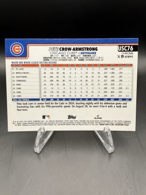 Pete Crow-Armstrong (Cubs) 2025 Topps Chrome Wavy Refractor #USC76 back
