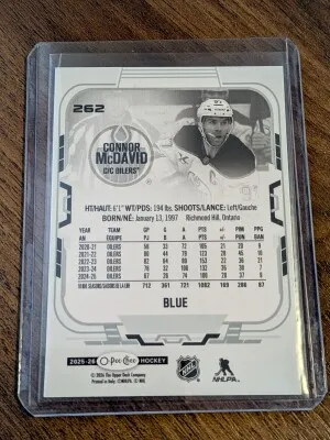 Connor McDavid - Edmonton Oilers - 2025-26 O-Pee-Chee - Blue Parallel - #262 back