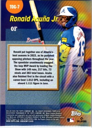 2026 Topps #TOG-7 Ronald Acuña Jr. Titans of the Game back