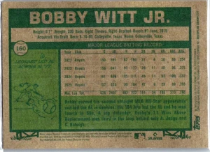 2026 Topps Heritage #160 Bobby Witt Jr. back