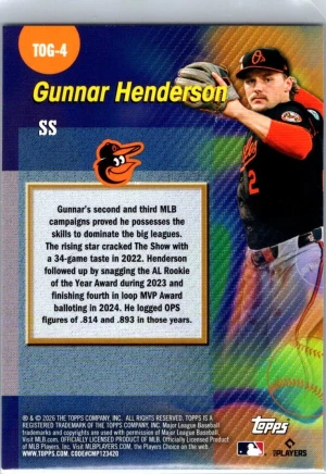 2026 Topps #TOG-4 Gunnar Henderson Titans of the Game back