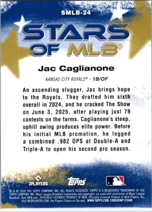 2026 Topps #SMLB-24 Jac Caglianone Stars of MLB back