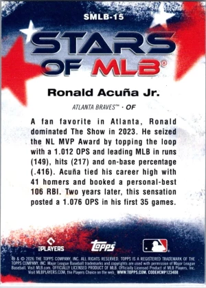 2026 Topps #SMLB-15 Ronald Acuña Jr. Stars of MLB back