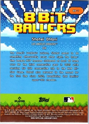 2026 Topps #8B-7 Shohei Ohtani 8 Bit Ballers back