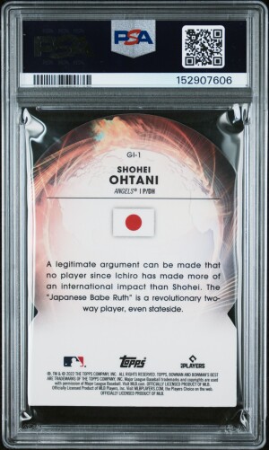 2022 Bowman's Best Global Impact Die-Cut Shohei Ohtani Global Impact D/C back