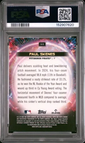2025 Topps Cosmic Chrome Supernova Paul Skenes back