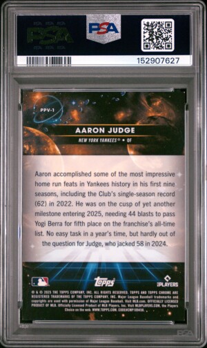 2025 Topps Cosmic Chrome Planetary Pursuit Aaron Judge Planetary Pursuit-Venus back