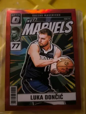 2024-25 Panini Donruss Optic Luka Doncic Net Marvels Red #/99 Mavericks front