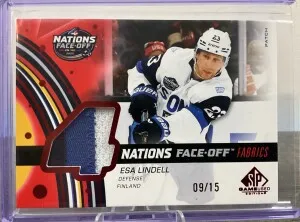 Esa Lindell SP Game Used 4 Nations Fabrics /15 front