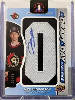 Jake Sanderson DDM Draft Day Marks /35 front