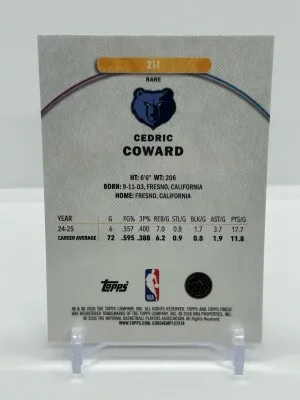 Cedric Coward 2026 Topps Finest Rookie Purple X-Fractor /75 back