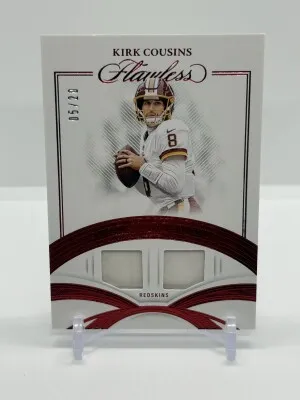 Kirk Cousins 2025 Panini Flawless Football Ruby Patch /20 front