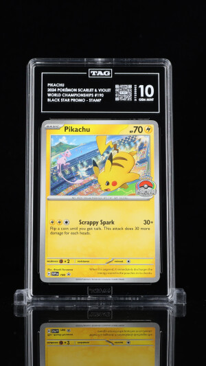 Pikachu 2024 Pokémon Scarlet & Violet Black Star Promos 2024 World Championships #190 front