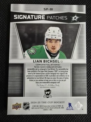 2024-25 UD The Cup Lian Bichsel Signature Patches Auto /99 back