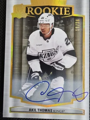 2024-25 UD The Cup Gold Spectrum Rookie Auto Akil Thomas 19/36, #107. front