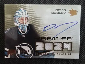 2024-25 UD Premier Rookie Auto Jersey Devin Cooley #PRA-DC /99 front