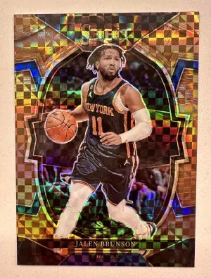 2022-23 Select Jalen Brunson Prizms Copper Plaid /49 front