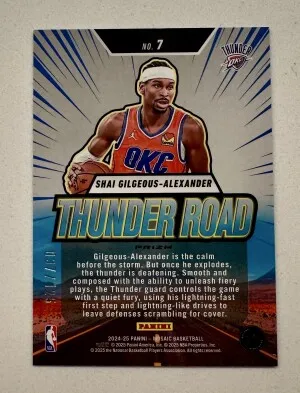 2024 Mosaic Shai Gilgeous-Alexander Thunder Road Ice /125 back